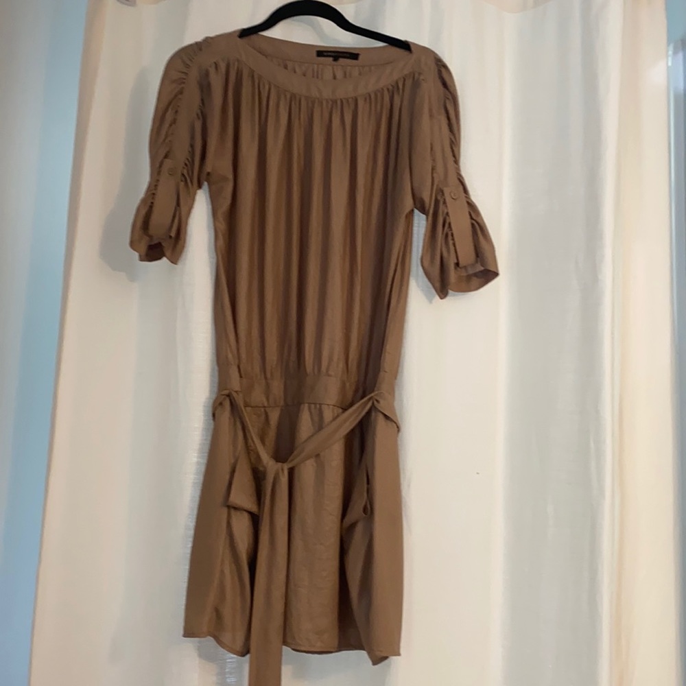 BCBG max azria gold dress with pockets